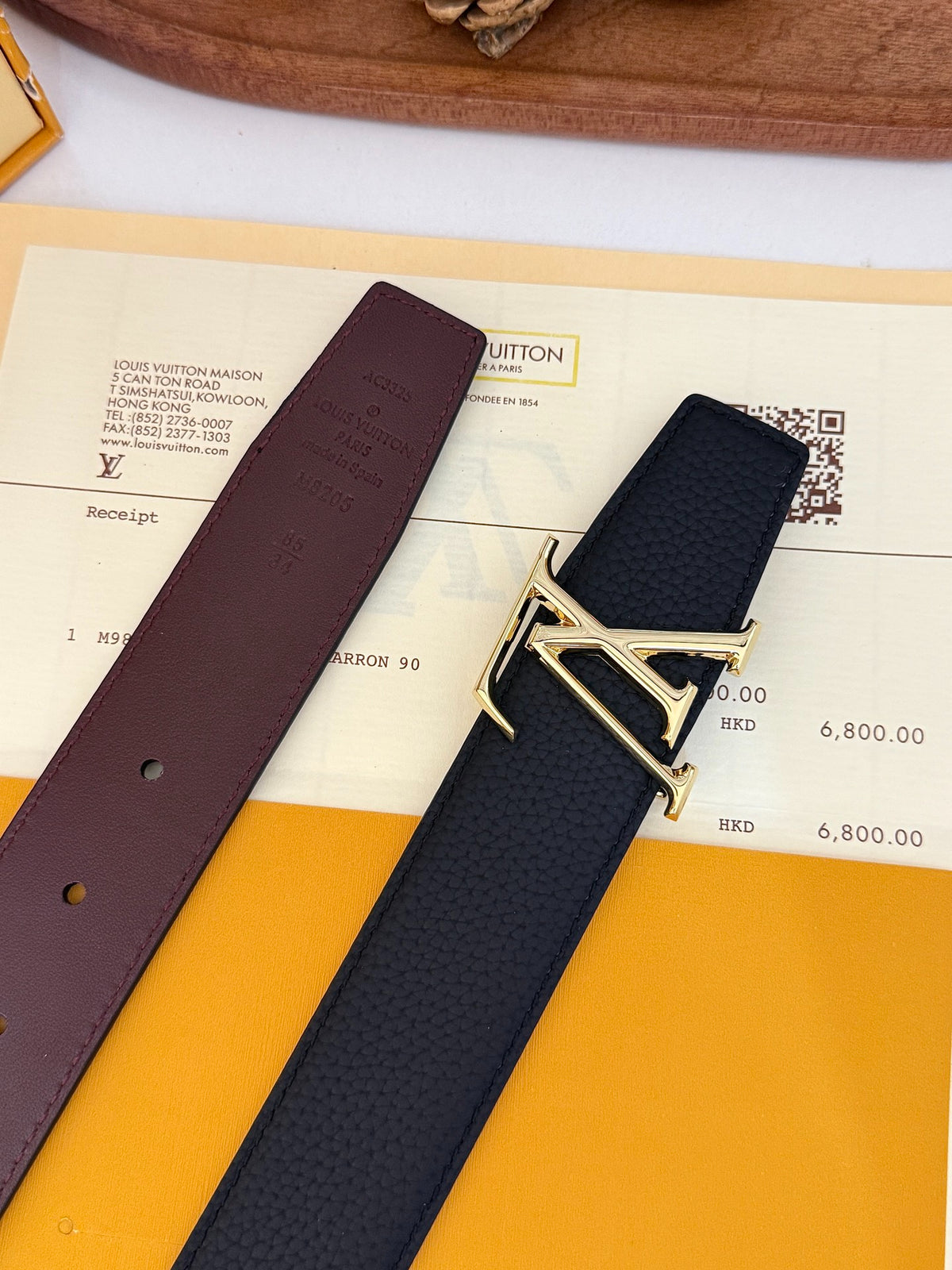 Louis Vuitton LV Initiales 40MM Reversible Belt Black Burgundy