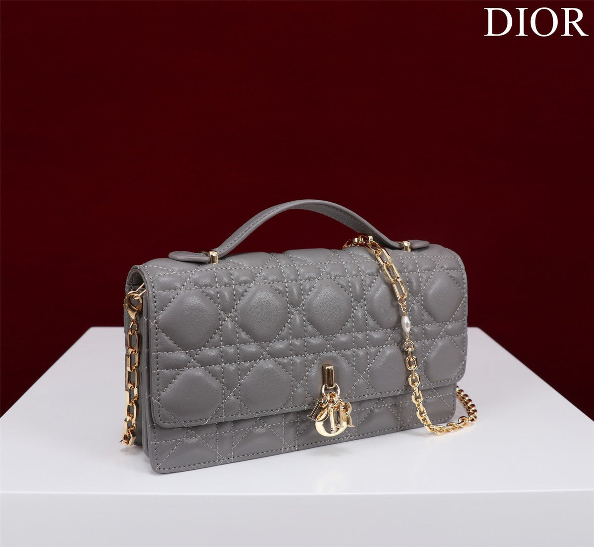 my cd mini 21 gray lambskin