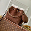 LV 2025 Bella Bag cm Chocolate Brown Suede 347357