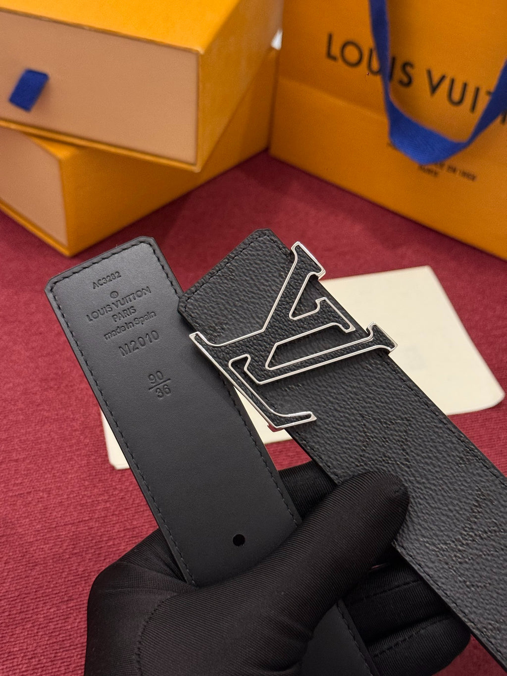 Louis Vuitton LV Initiales 40MM Reversible Belt Monogram Shadow Black