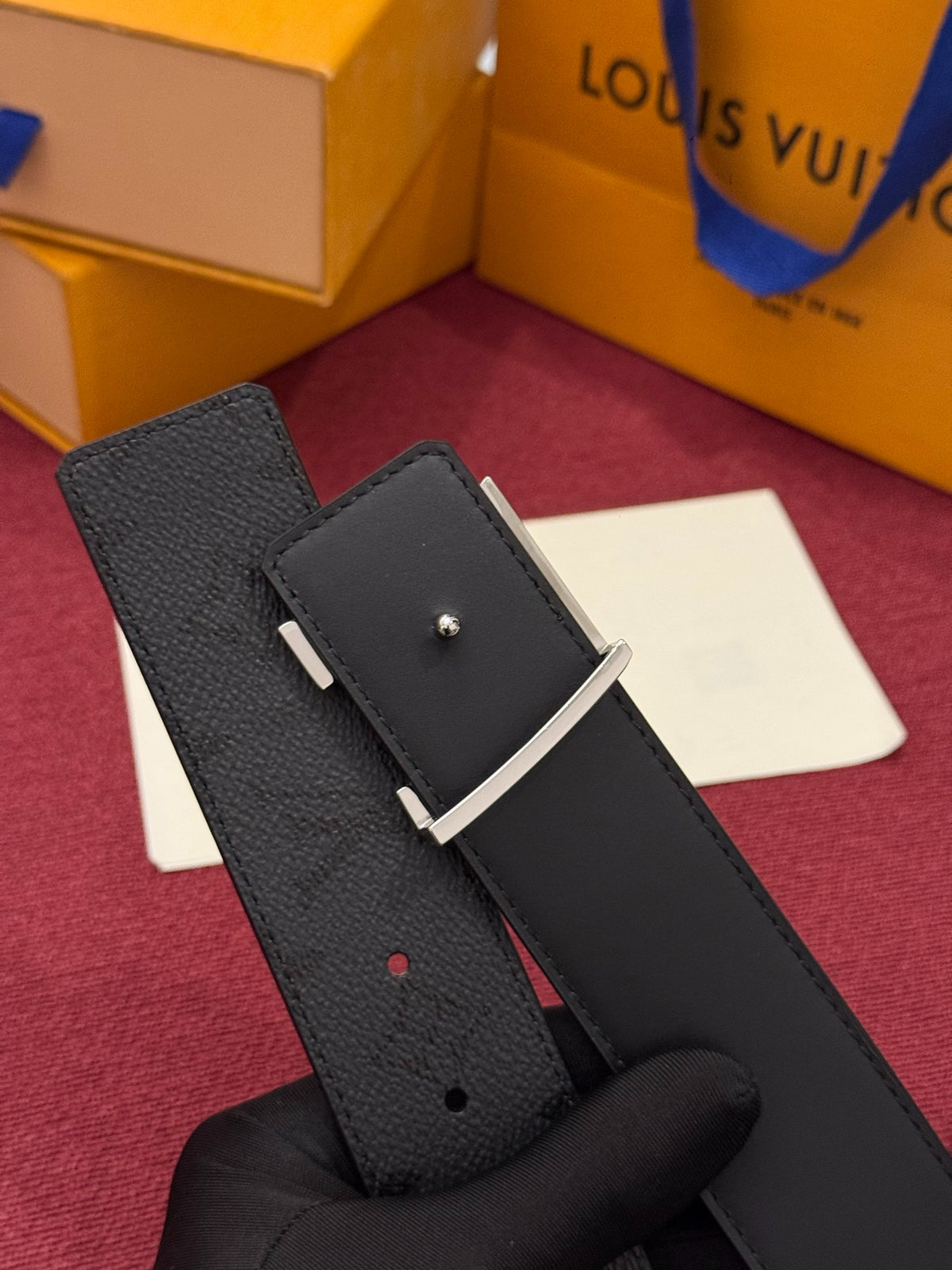 Louis Vuitton LV Initiales 40MM Reversible Belt Monogram Shadow Black
