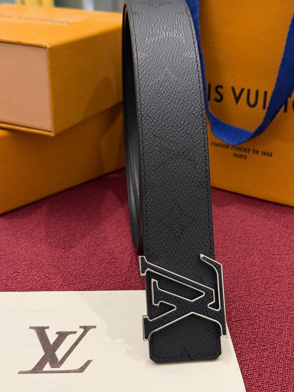Louis Vuitton LV Initiales 40MM Reversible Belt Monogram Shadow Black