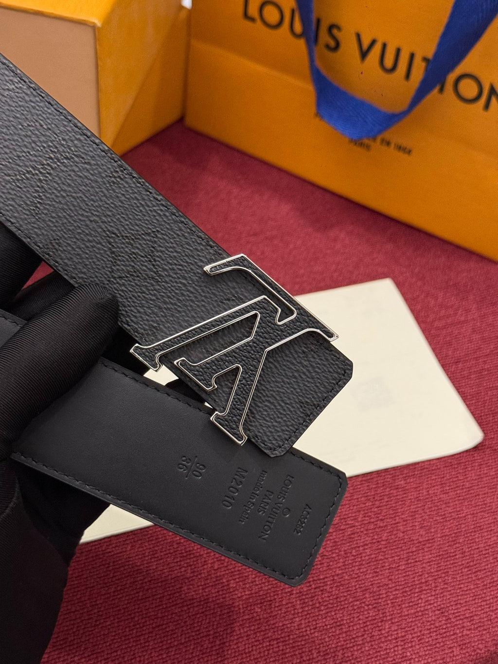 Louis Vuitton LV Initiales 40MM Reversible Belt Monogram Shadow Black