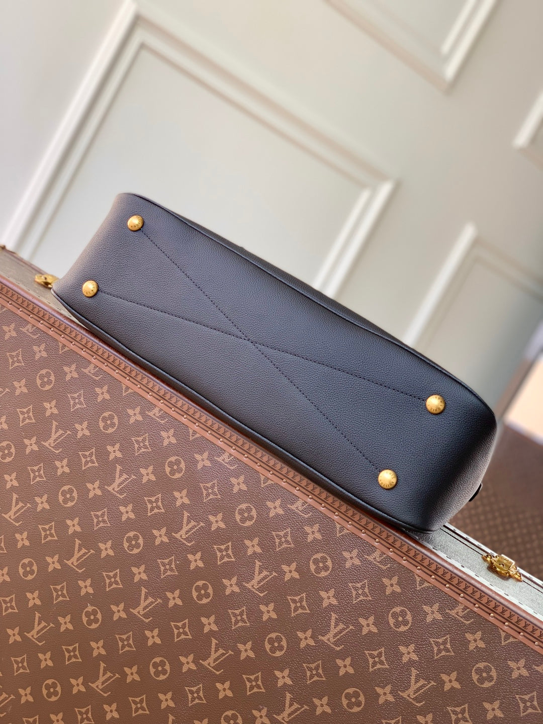 LV 2025 Low Key Duffle Tote Bag 43 Black Calfskin 347098