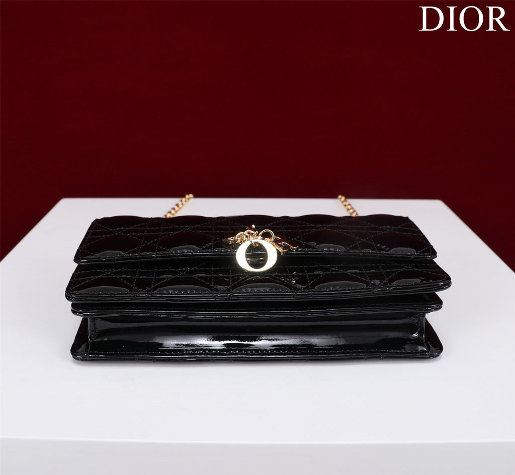 my cd mini 21 black patent calfskin