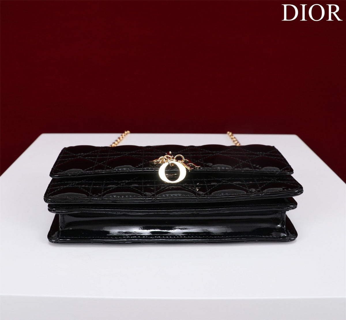 my cd mini 21 black patent calfskin