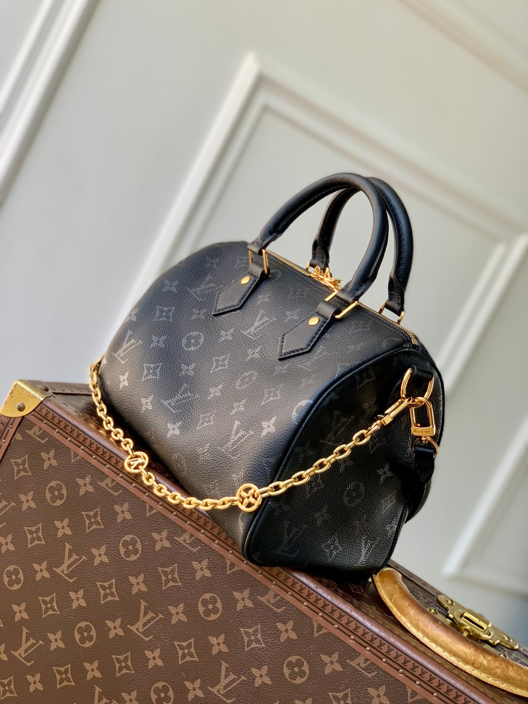 LV 2025 Speedy Bandoulière 25 Black Calfskin 347095