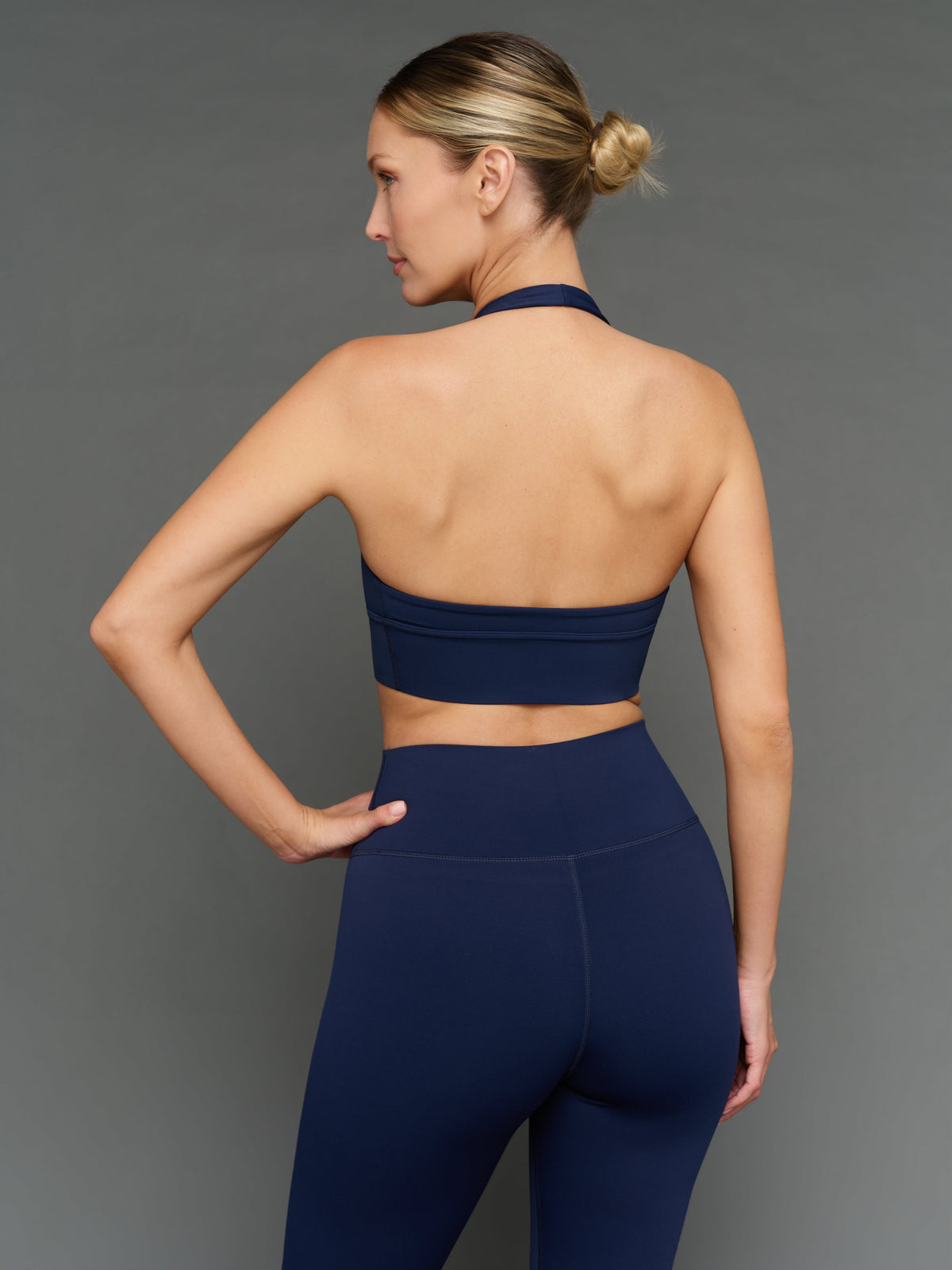 Halter Bra in Diamond Compression - Navy Blazer
