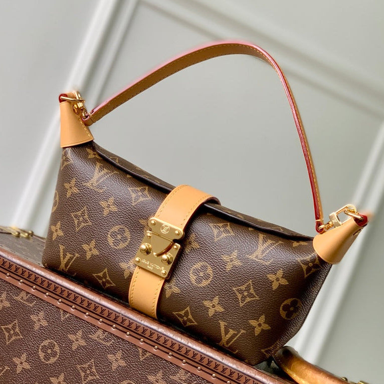 LV 2025 Pochette Mia Camel Brown Leather Canvas 346572