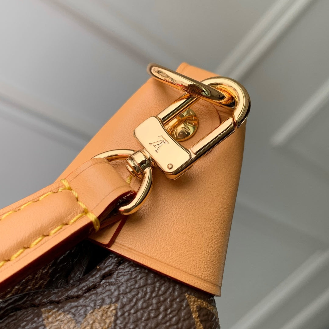 LV 2025 Pochette Mia Camel Brown Leather Canvas 346572