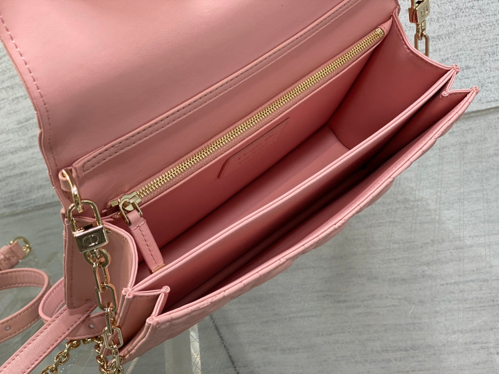 MY CD 24 TOP HANDLE BAG PINK LAMBSKIN