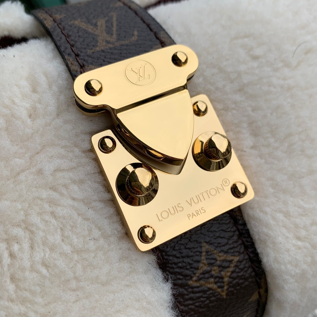 LV 2025 Pochette Mia Cream Brown Wool Canvas 346576