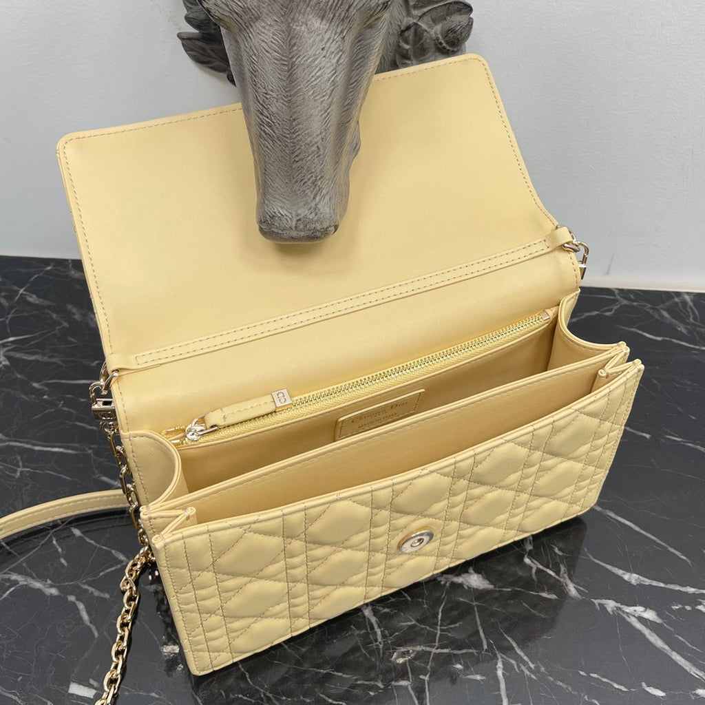 MY CD 24 TOP HANDLE BAG YELLOW LAMBSKIN
