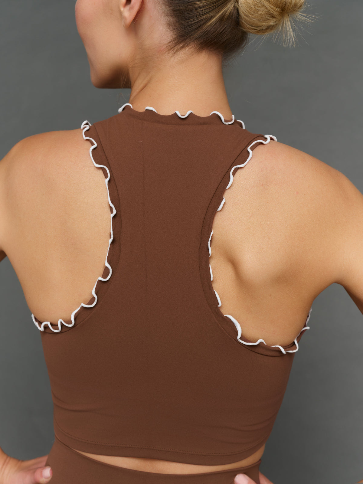 Contrast Scallop Edge Bra in Melt - Carafe/White
