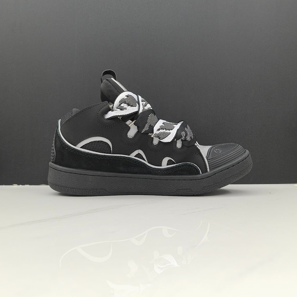 Lanvin Curb Sneakers 'Black' - Monochrome Painted Laces