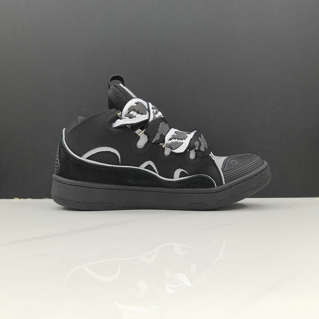Lanvin Curb Sneakers 'Black' - Monochrome Painted Laces