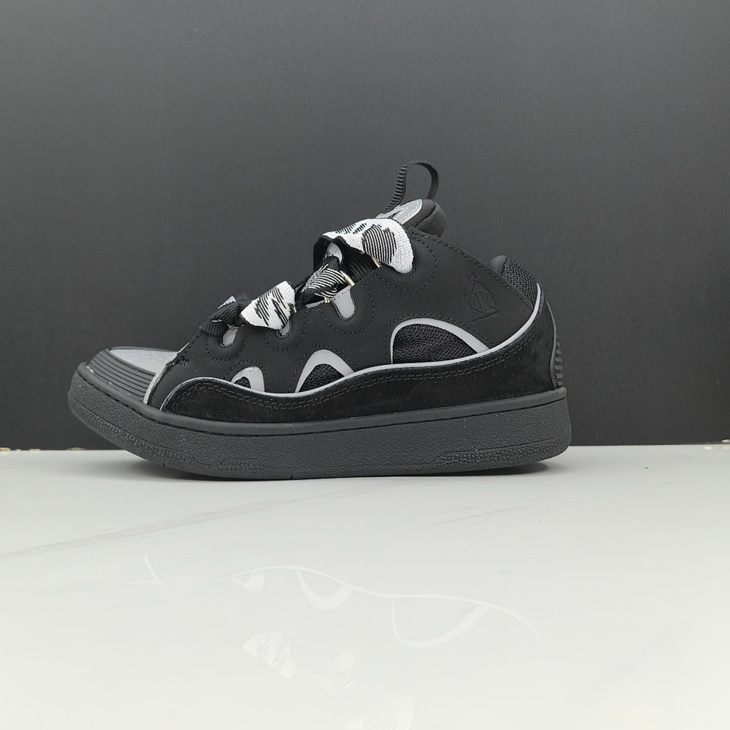 Lanvin Curb Sneakers 'Black' - Monochrome Painted Laces