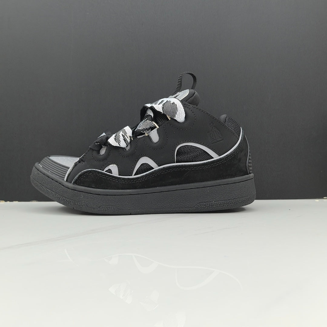 Lanvin Curb Sneakers 'Black' - Monochrome Painted Laces