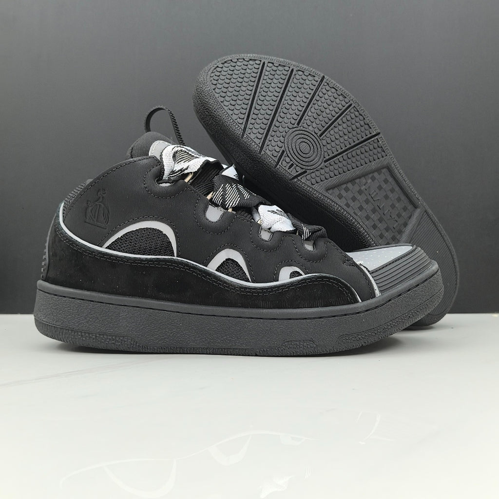 Lanvin Curb Sneakers 'Black' - Monochrome Painted Laces