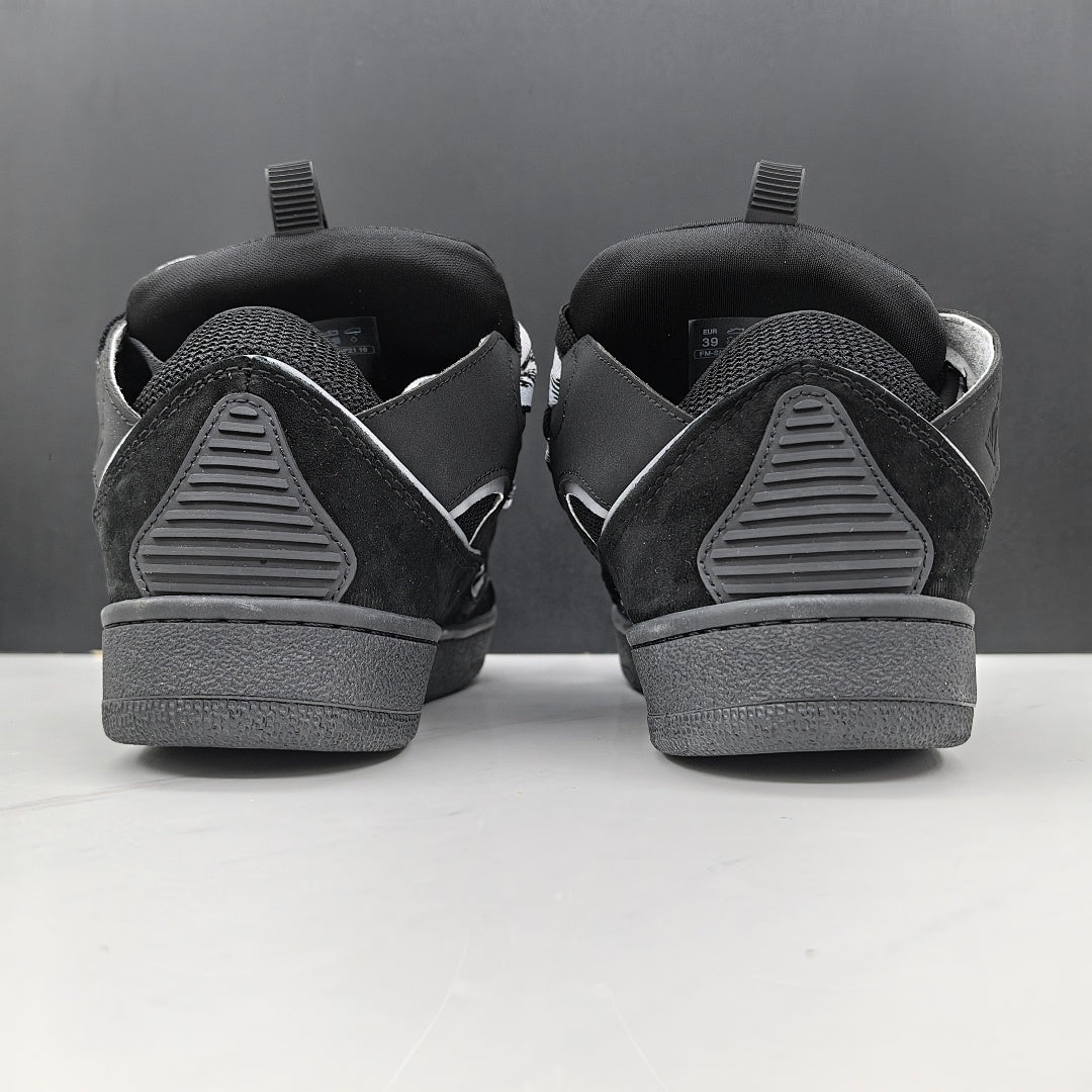 Lanvin Curb Sneakers 'Black' - Monochrome Painted Laces
