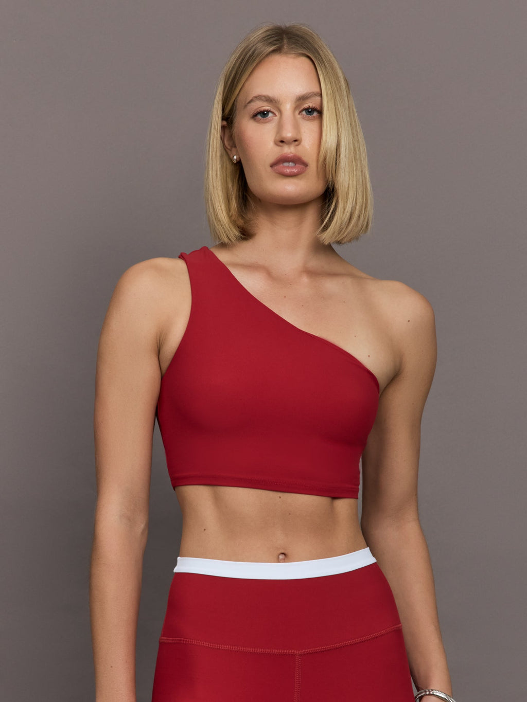One Shoulder Bra in Melt - Cherry Red