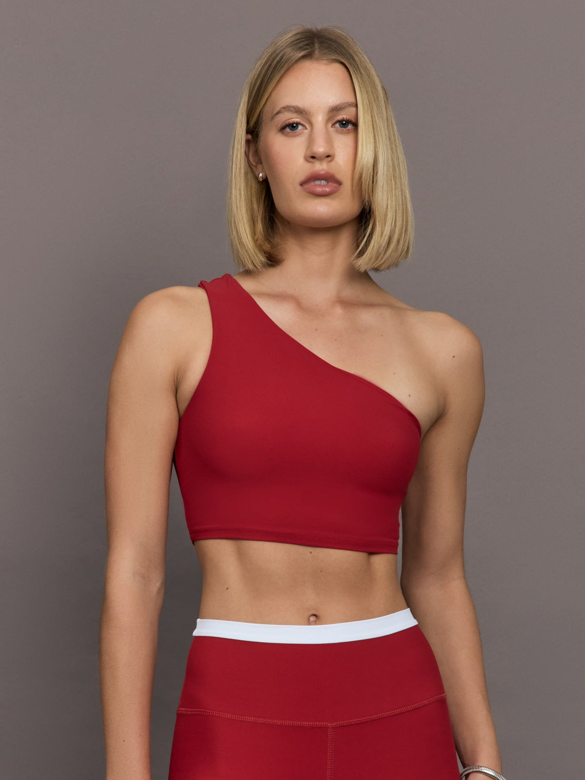 One Shoulder Bra in Melt - Cherry Red