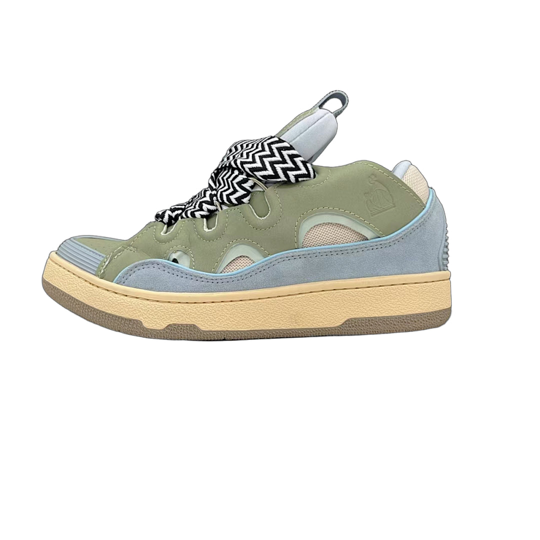 Lanvin Curb Sneakers 'Sage Green Light Blue' - Black/White Laces