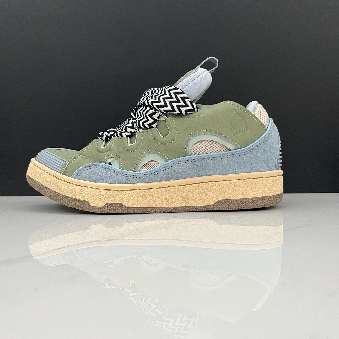 Lanvin Curb Sneakers 'Sage Green Light Blue' - Black/White Laces