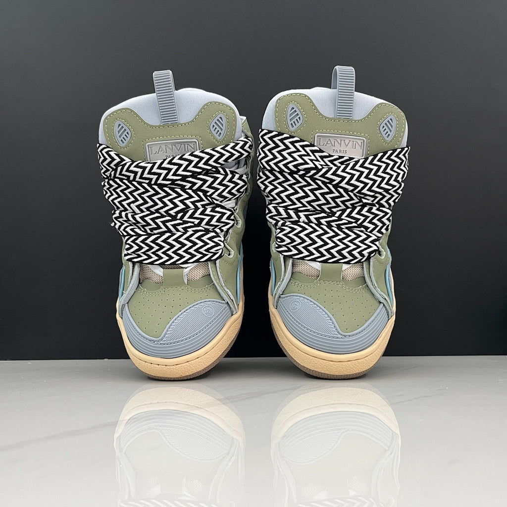 Lanvin Curb Sneakers 'Sage Green Light Blue' - Black/White Laces