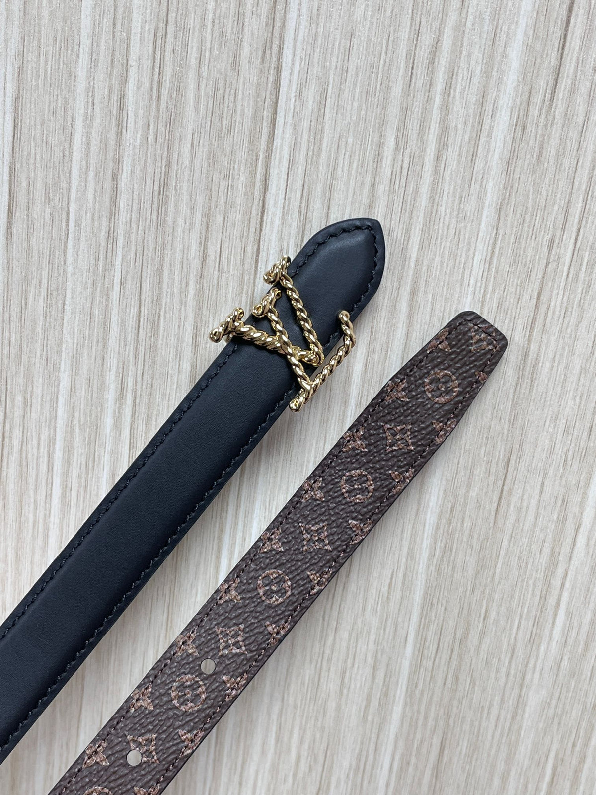 Louis Vuitton LV Bloom 20MM Reversible Belt Monogram Canvas Black