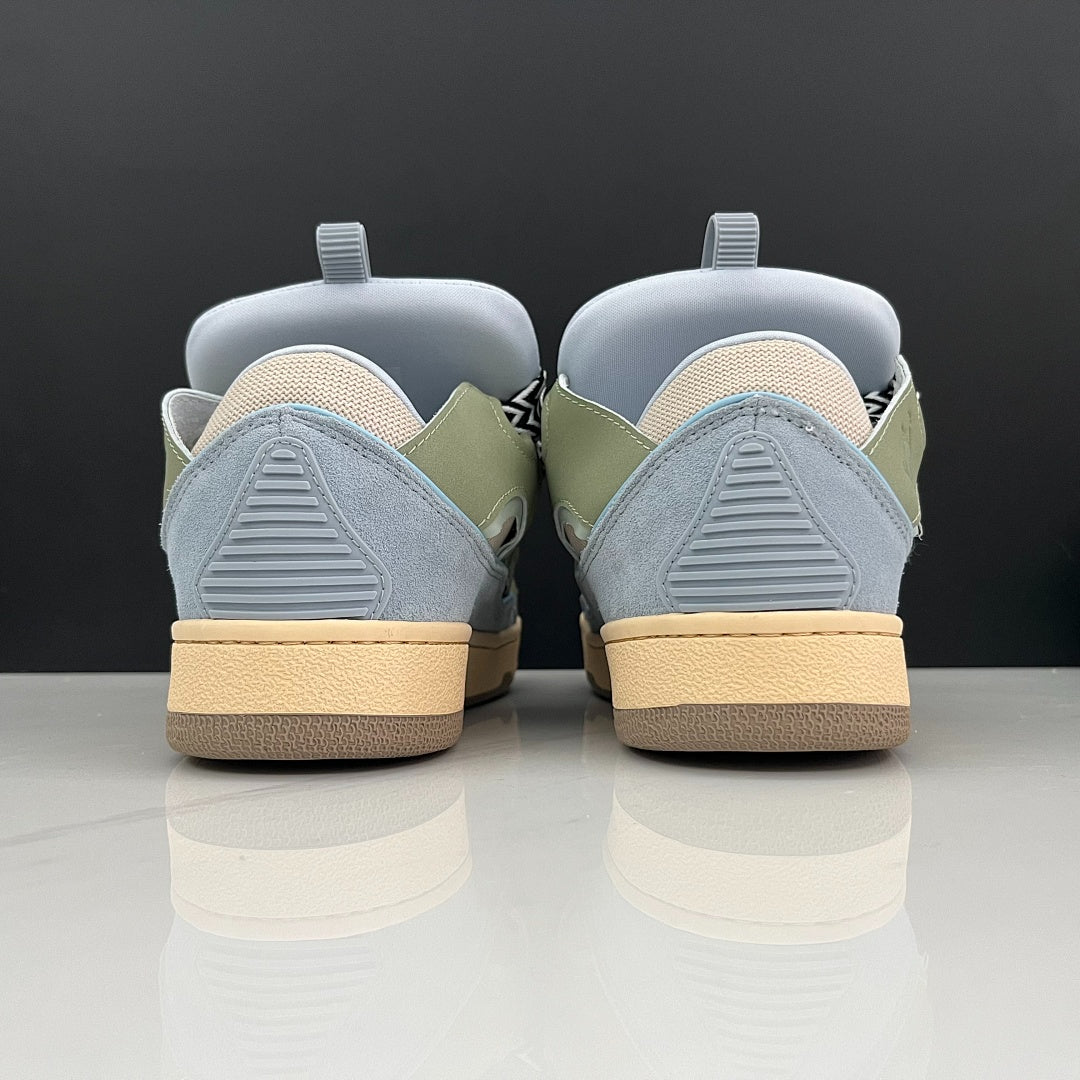 Lanvin Curb Sneakers 'Sage Green Light Blue' - Black/White Laces