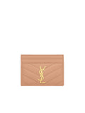 Y Cassandre Y Matelasse Card Case in Grain de Poudre Embossed Leather