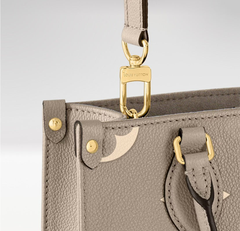 Louis Vuitton OnTheGo PM Bicolor Monogram Empreinte Tourterelle Crème