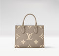 Louis Vuitton OnTheGo PM Bicolor Monogram Empreinte Tourterelle Crème