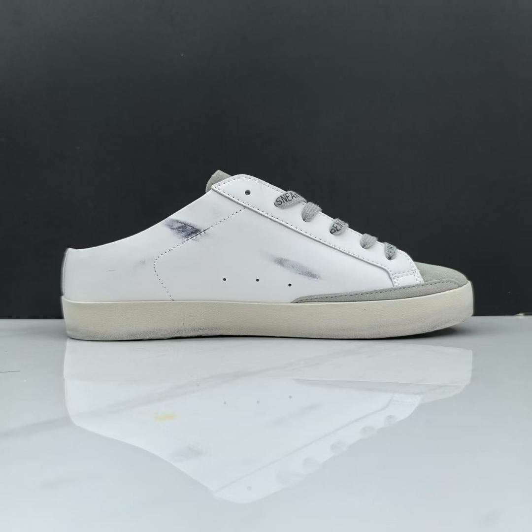 Golden Goose Super-Star Sabot White Leather Purple Glitter