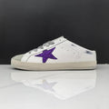 Golden Goose Super-Star Sabot White Leather Purple Glitter