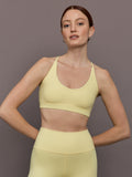 V-Neck Cross Back Bralette in Ribbed Melt - Banana