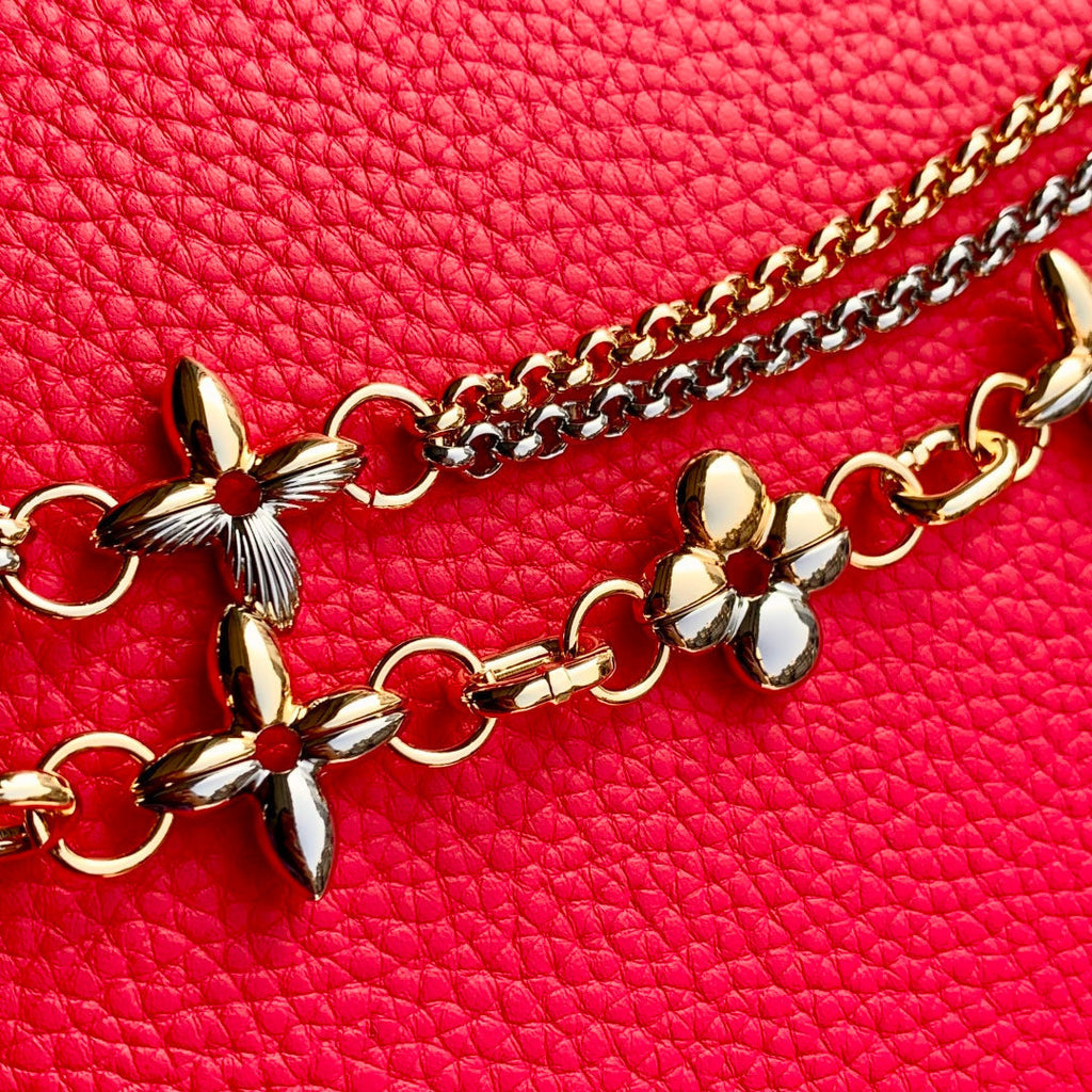 LV 2025 Capucines Bag Red Gold Taurillon Leather 347380