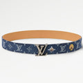 Louis Vuitton LV Initiales Monogram Denim Flower 40mm Reversible Belt