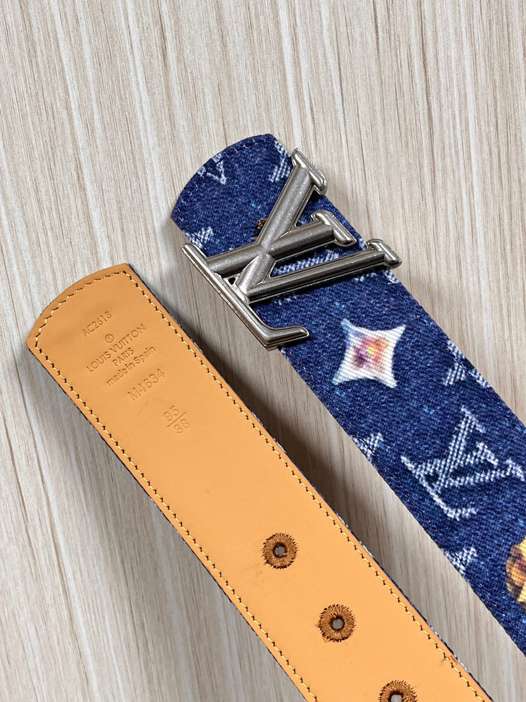 Louis Vuitton LV Initiales Monogram Denim Flower 40mm Reversible Belt
