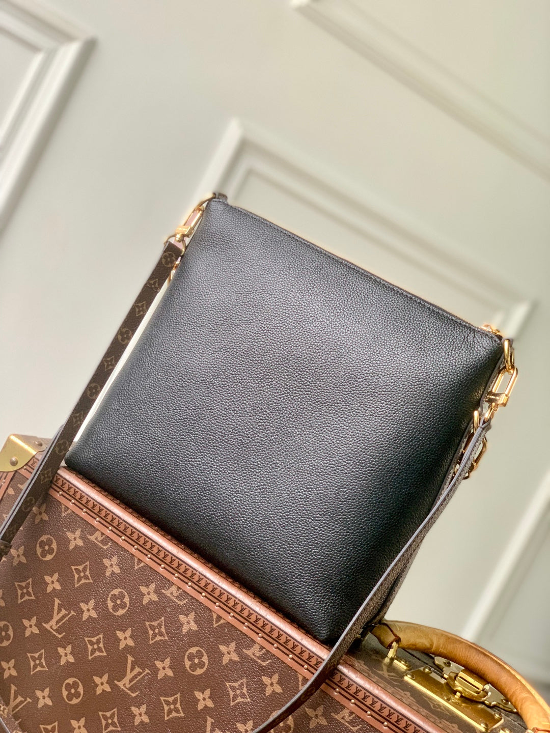 LV 2025 Multipass Bag Black mix Brown Canvas Calfskin 347360