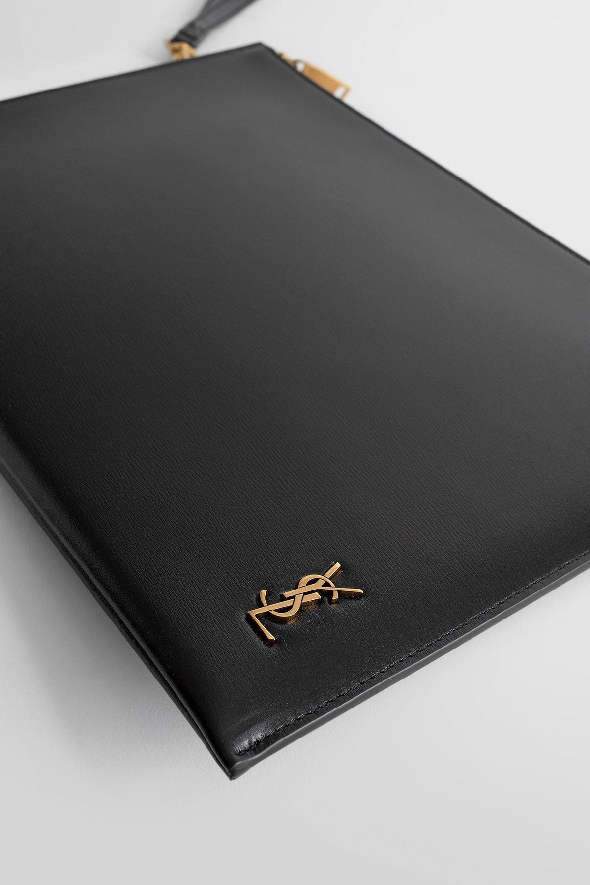 Y Tiny Cassandre Zip Tablet Holder in Shiny Leather