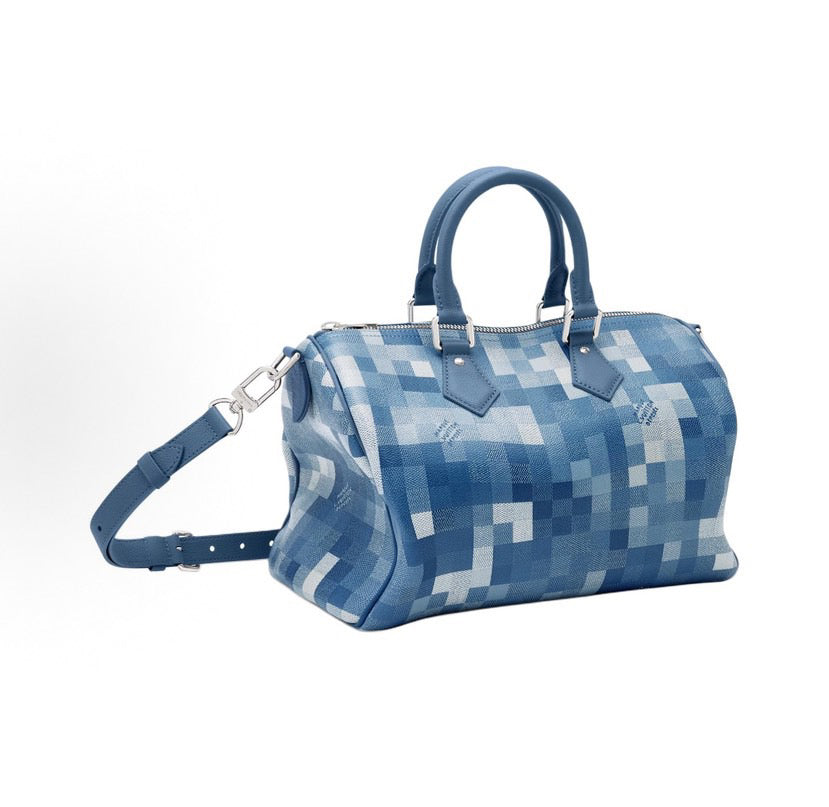 Louis Vuitton Speedy 30 Bandoulière Damoflage Indigo Blue