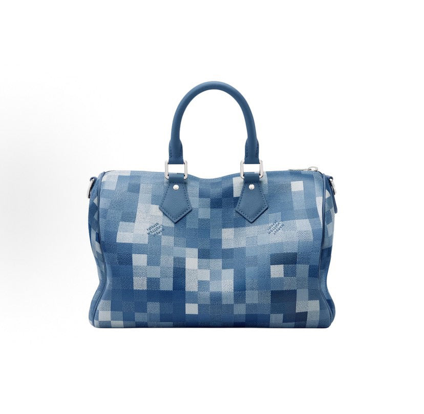 Louis Vuitton Speedy 30 Bandoulière Damoflage Indigo Blue