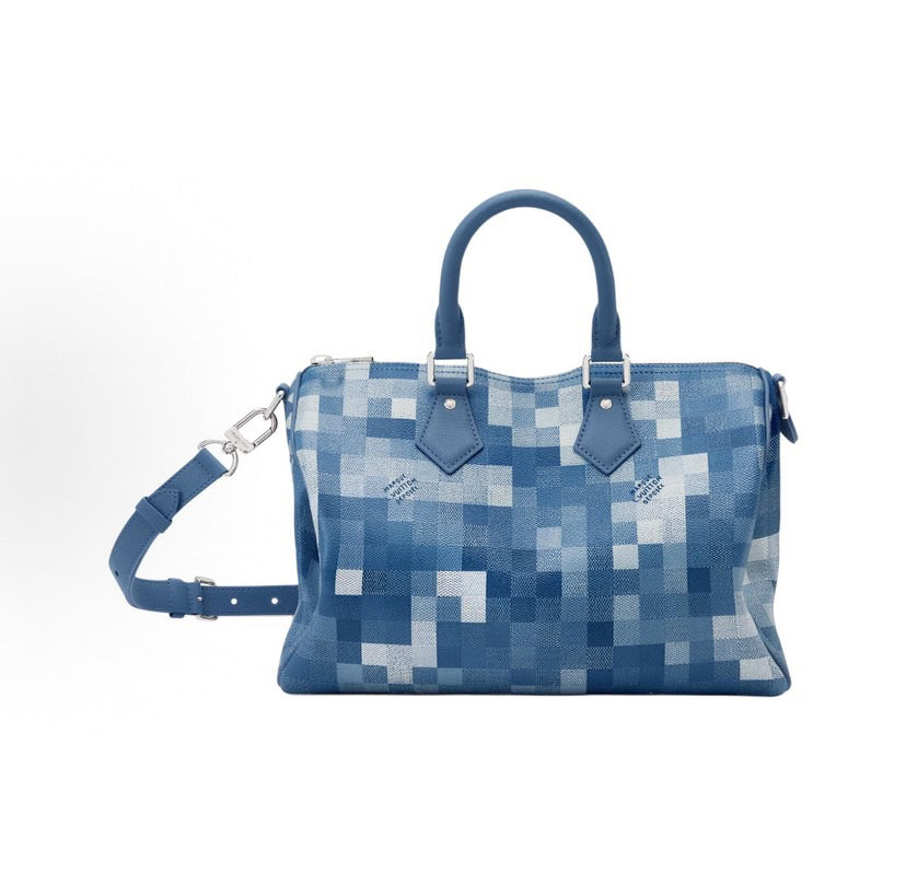 Louis Vuitton Speedy 30 Bandoulière Damoflage Indigo Blue