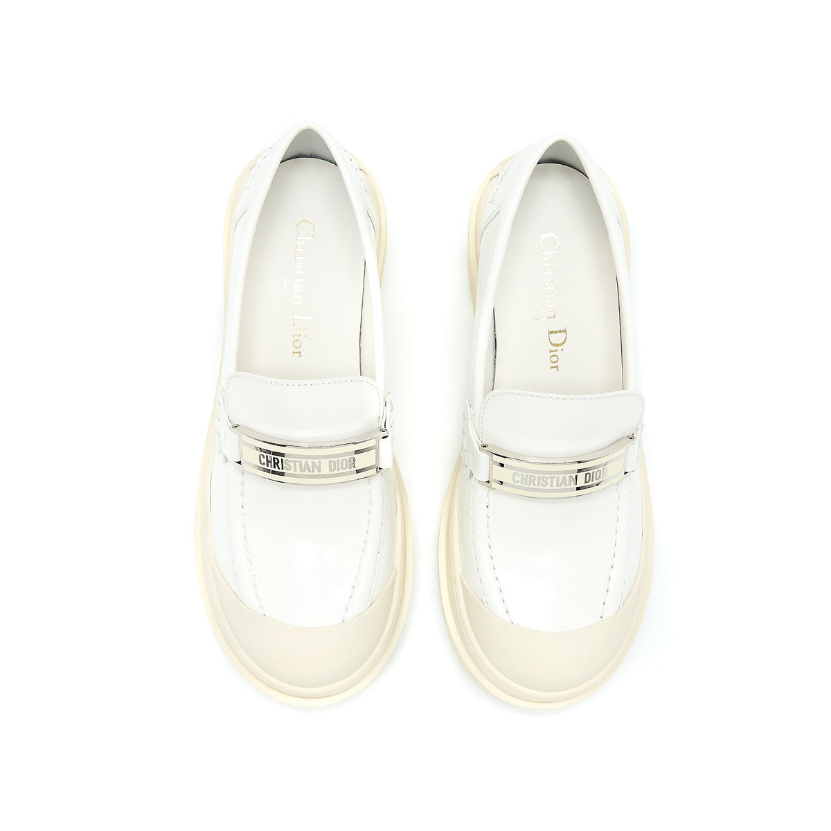 CHRISTIAN DIOR CODE LOAFER BRUSHED CALFSKIN WHITE SHW