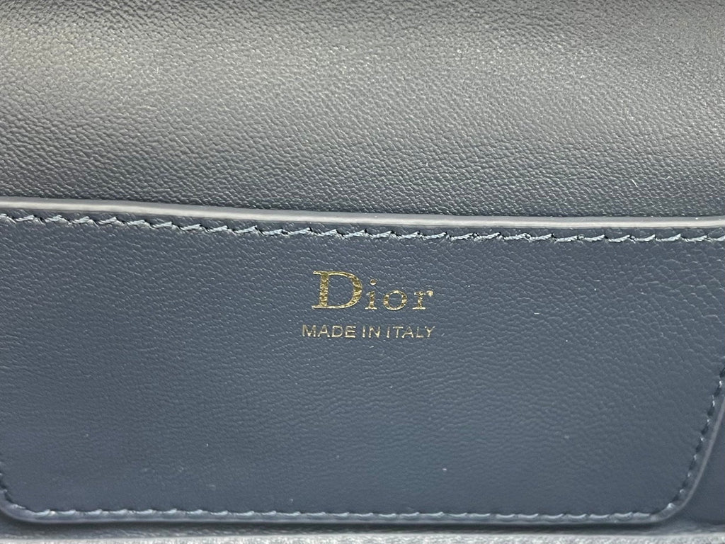 CD Cannage Vanity Chain Bag 19cm Navy Cowhide 158124