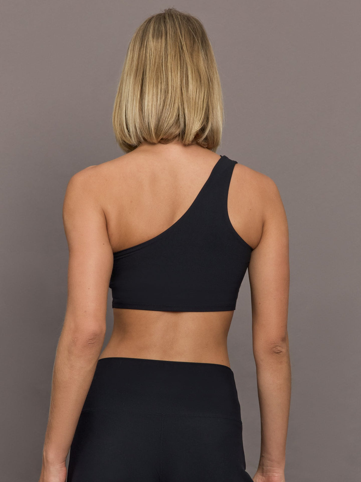 One Shoulder Bra in Melt - Black