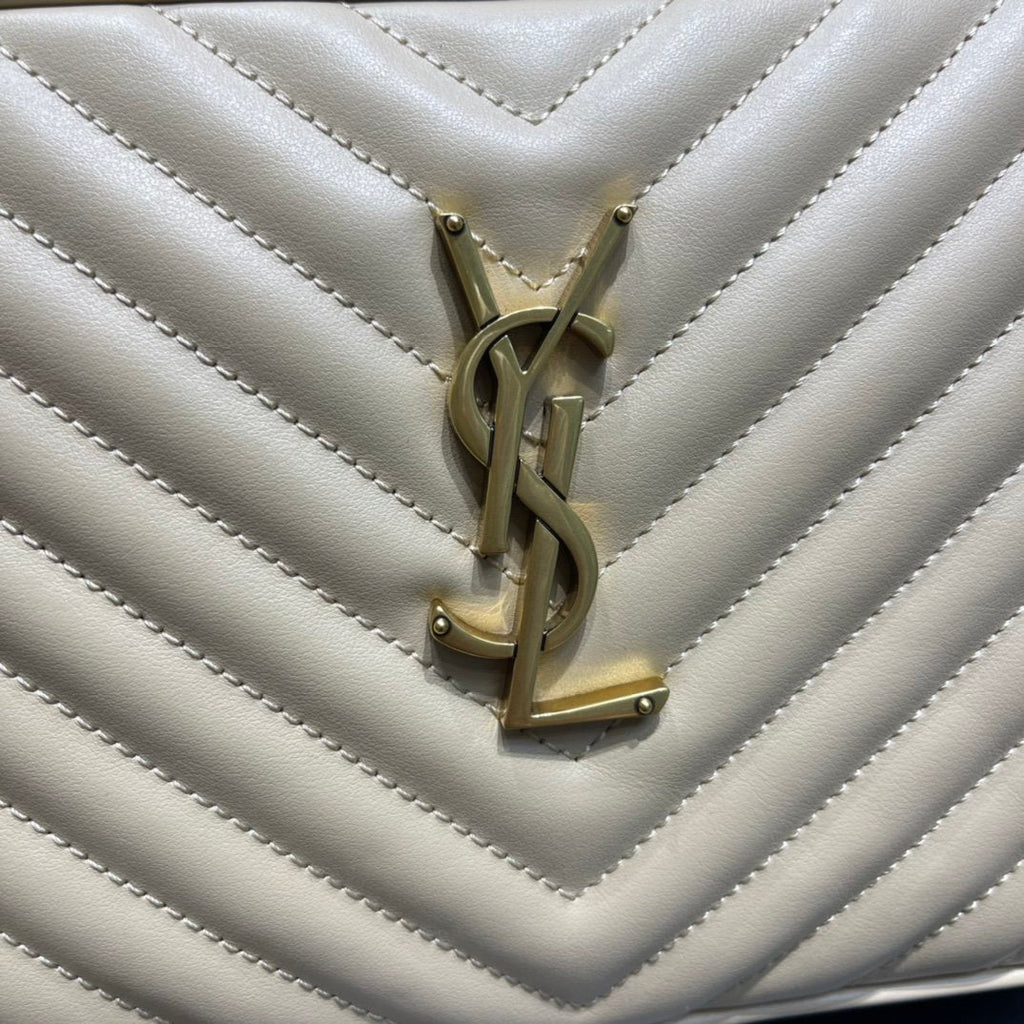 Y Lou Camera Bag Beige With Gold Toned Hardware