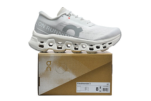 On Cloudmonster 3 White / Wolf